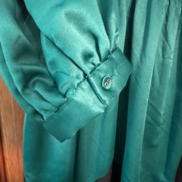 NEW Anthropologie Nikasha Emerald Applique Satin Dress size S - Picture 9 of 13